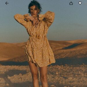 H&M Flounced Tie-Belt Dress